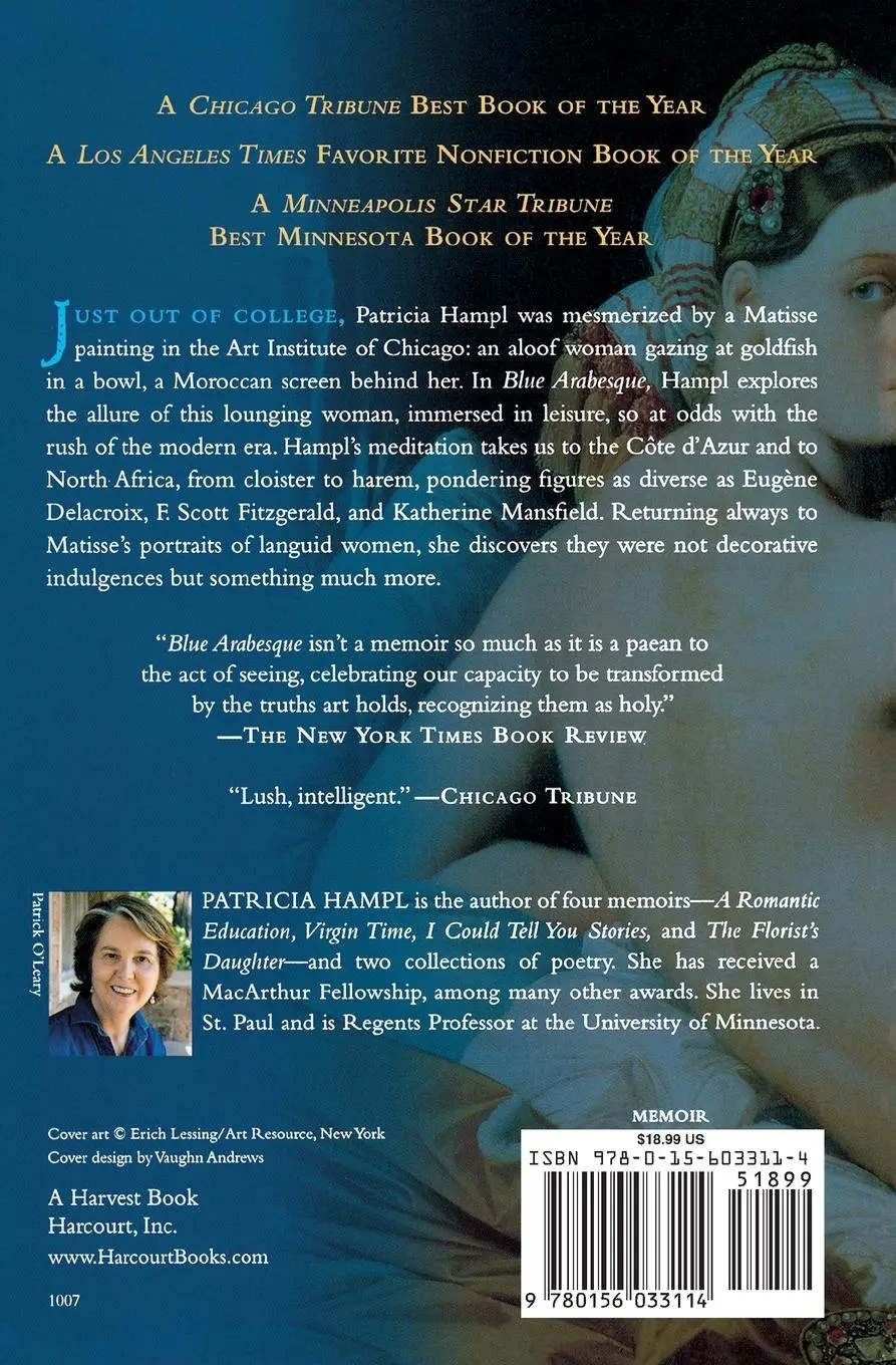 Rückseite: 9780156033114 | Blue Arabesque | A Search for the Sublime | Patricia Hampl | Buch