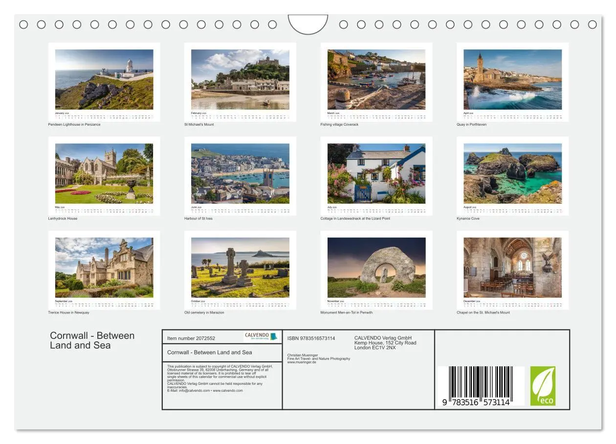 Bild: 9783516573114 | Cornwall - Between Land and Sea (Wall Calendar 2026 DIN A4...