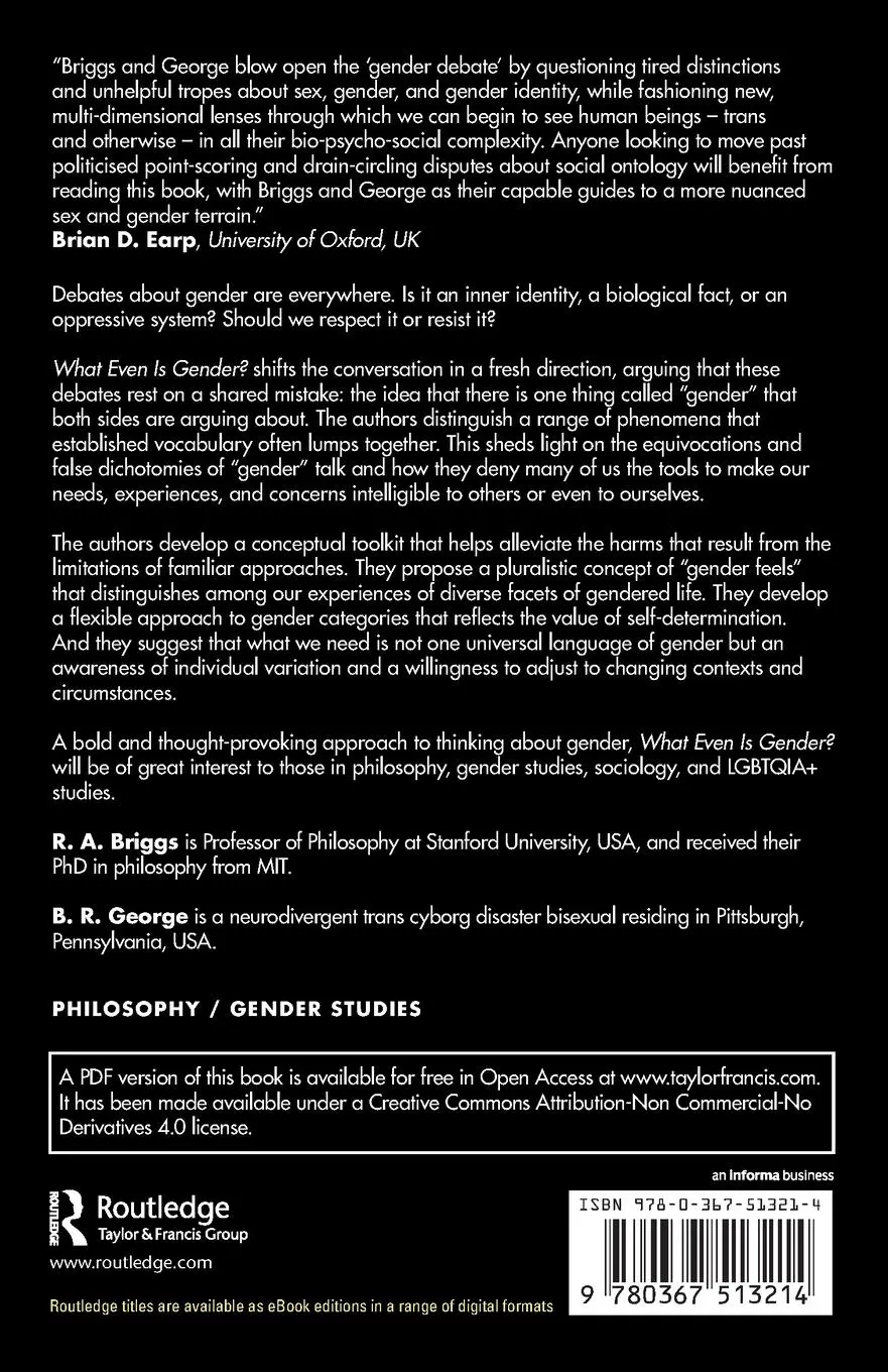Rückseite: 9780367513214 | What Even Is Gender? | R. A. Briggs (u. a.) | Taschenbuch | Englisch