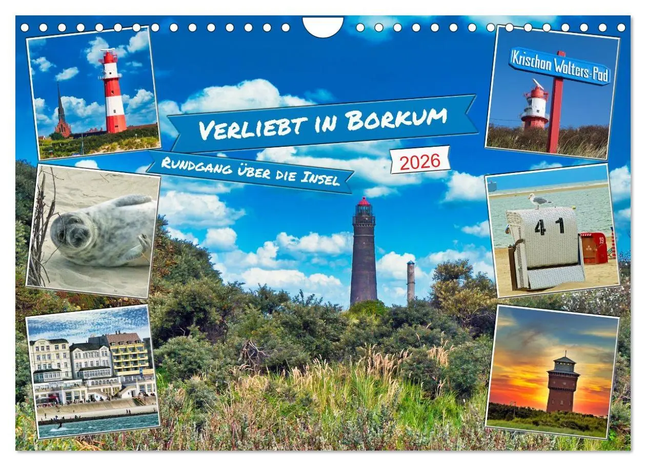 Cover: 9783457303214 | Verliebt in Borkum (Wandkalender 2026 DIN A4 quer), CALVENDO...