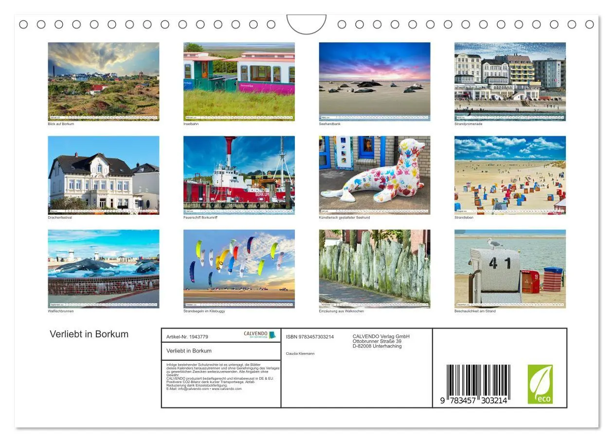 Bild: 9783457303214 | Verliebt in Borkum (Wandkalender 2026 DIN A4 quer), CALVENDO...