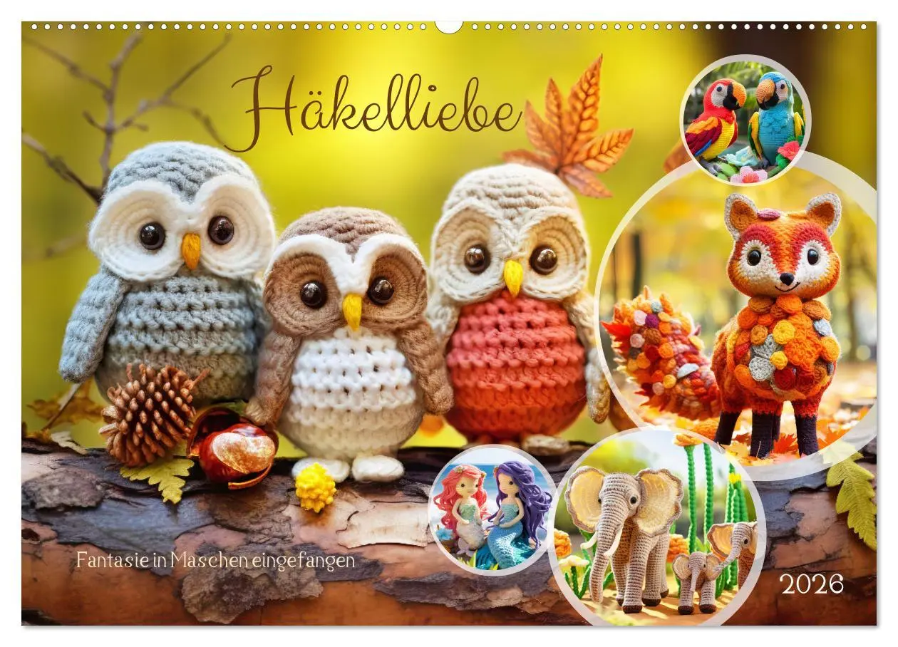 Cover: 9783457473214 | Häkelliebe - Fantasie in Maschen einfangen (Wandkalender 2026 DIN...