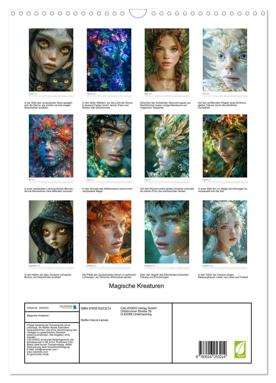 Bild: 9783516253214 | Magische Kreaturen (Wandkalender 2026 DIN A3 hoch), CALVENDO...