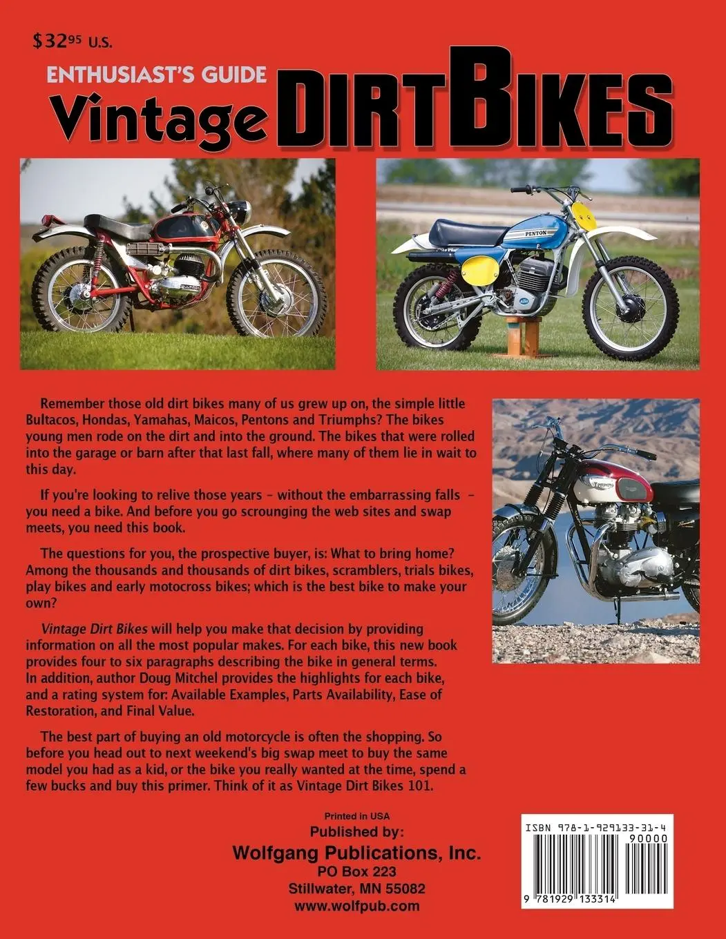 Rückseite: 9781929133314 | Dirt Bikes - Vintage | Enthusiast's Guide | Doug Mitchel | Taschenbuch