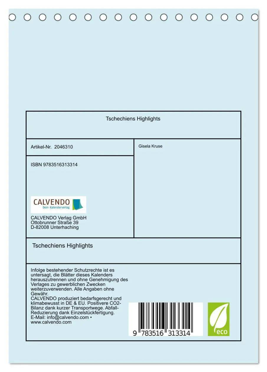 Bild: 9783516313314 | Tschechiens Highlights (Tischkalender 2026 DIN A5 hoch), CALVENDO...
