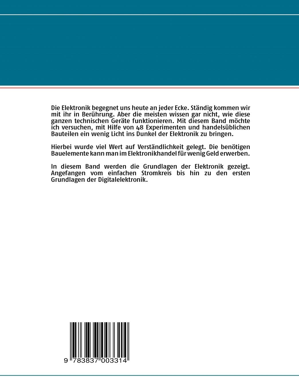 Rückseite: 9783837003314 | Der kleine Elektroniker | Band 1 - Erste Versuche | Thomas Krüger
