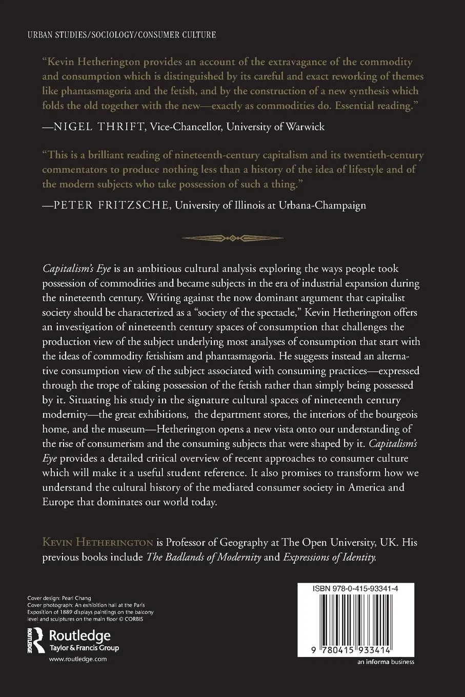 Rückseite: 9780415933414 | Capitalism's Eye | Cultural Spaces of the Commodity | Hetherington