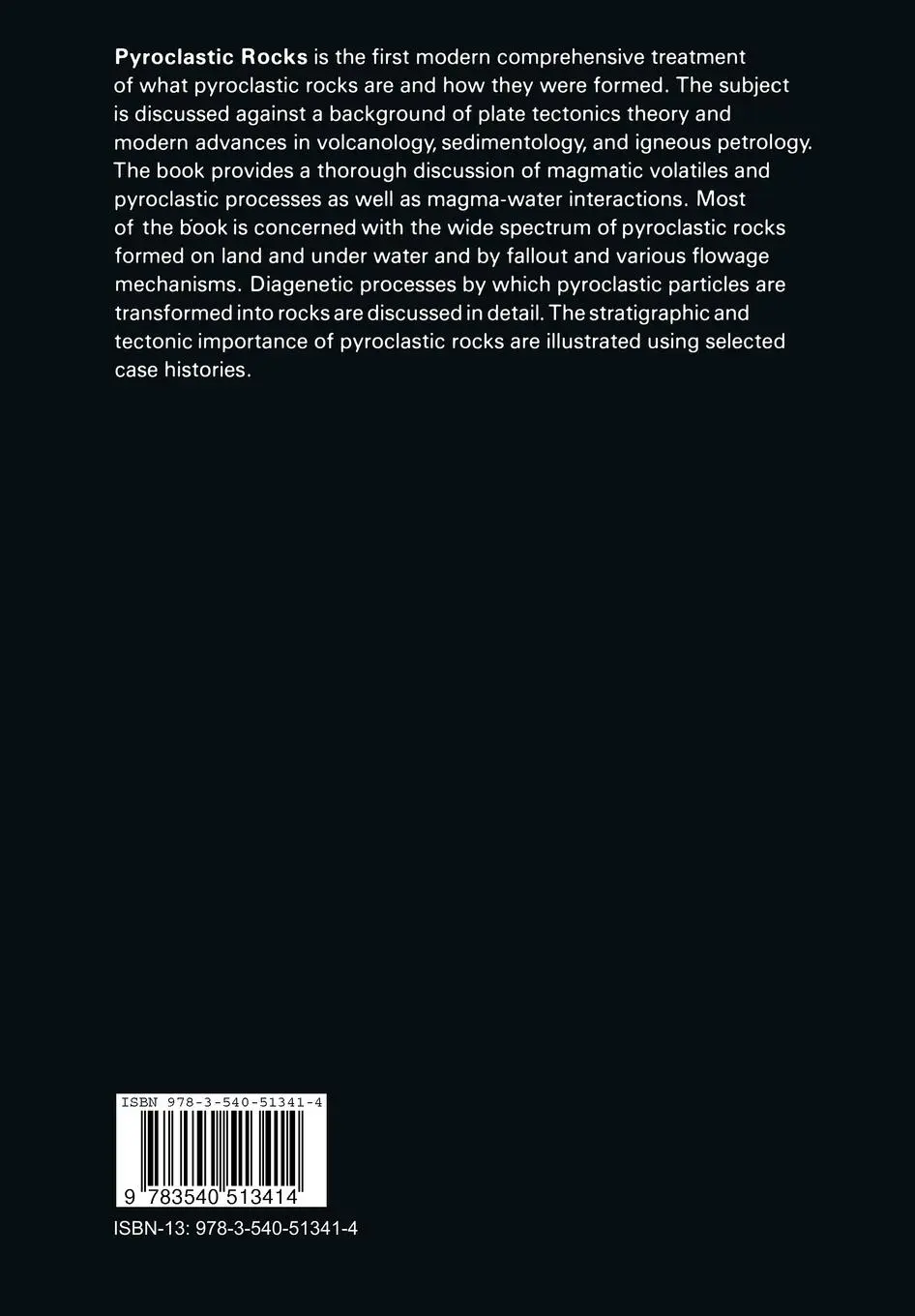 Rückseite: 9783540513414 | Pyroclastic Rocks | Hans-Ulrich Schmincke (u. a.) | Taschenbuch | xiv