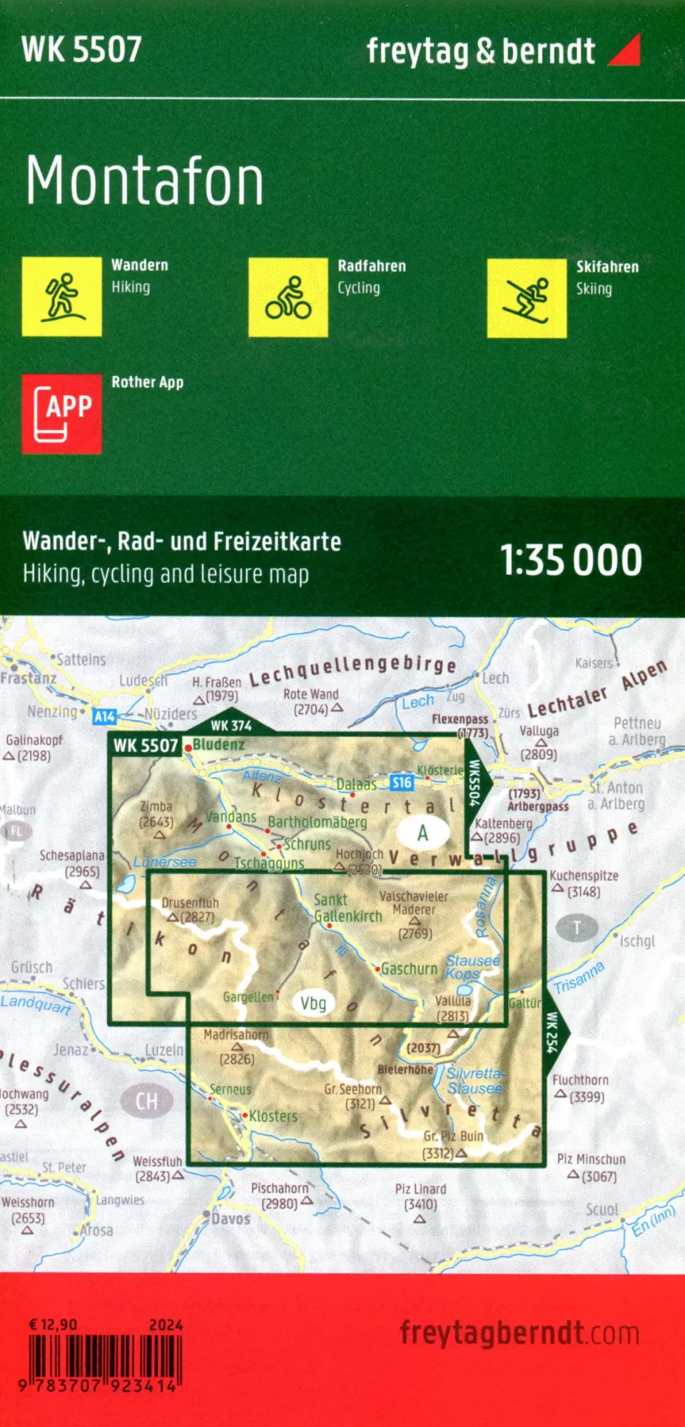 Bild: 9783707923414 | freytag &amp; berndt Wanderkarte WK 5507 Montafon 1:35.000 | Berndt | 2024