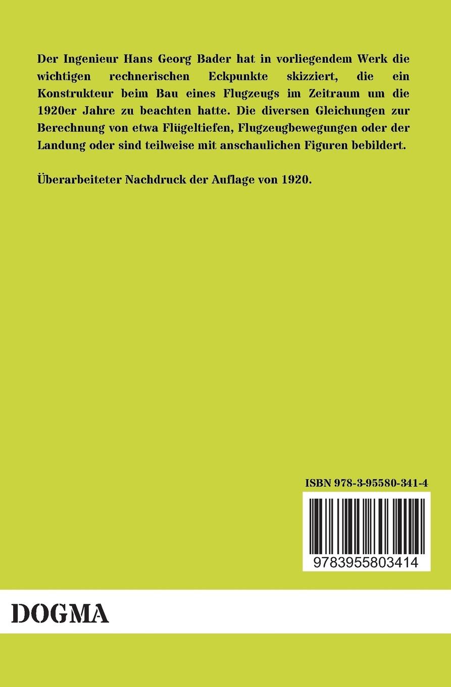 Rückseite: 9783955803414 | Grundlagen der Flugtechnik | Entwerfen und Berechnen von Flugzeugen