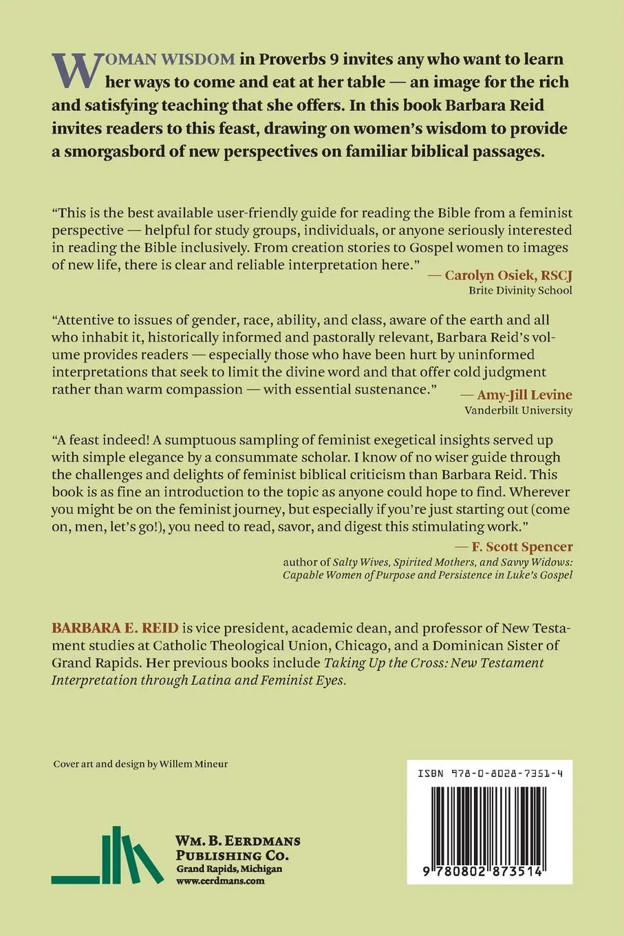 Rückseite: 9780802873514 | Wisdom's Feast | Barbara E. Reid | Taschenbuch | Englisch | 2016