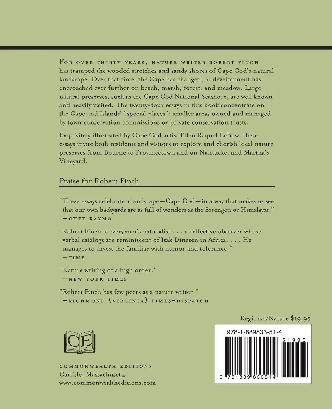 Rückseite: 9781889833514 | Special Places on Cape Cod and the Islands | Robert Finch | Buch