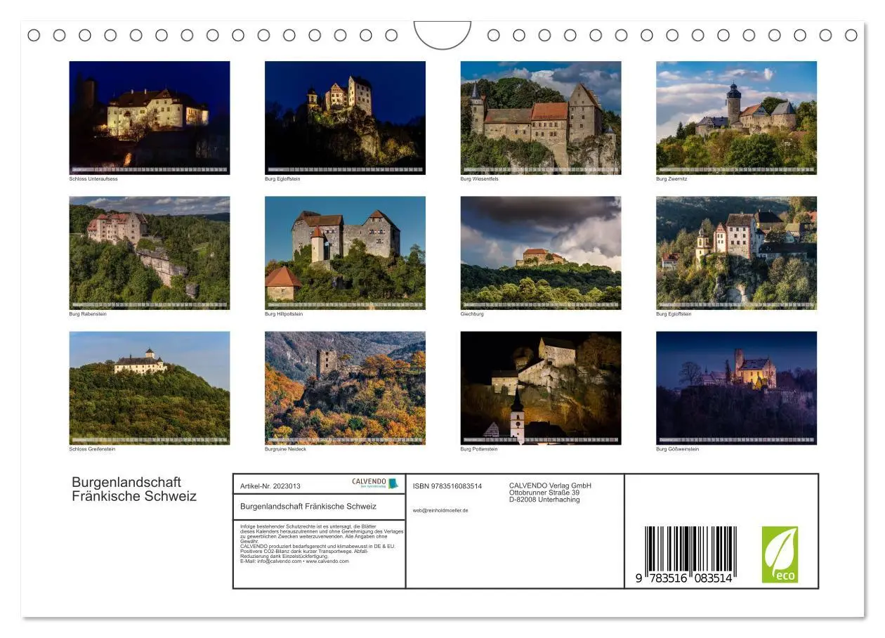 Bild: 9783516083514 | Burgenlandschaft Fränkische Schweiz (Wandkalender 2026 DIN A4...