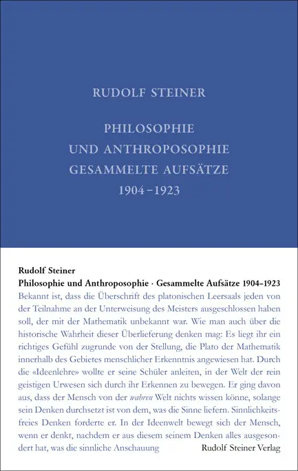 Cover: 9783727403514 | Philosophie und Anthroposophie | Gesammelte Aufsätze 1904 bis 1923