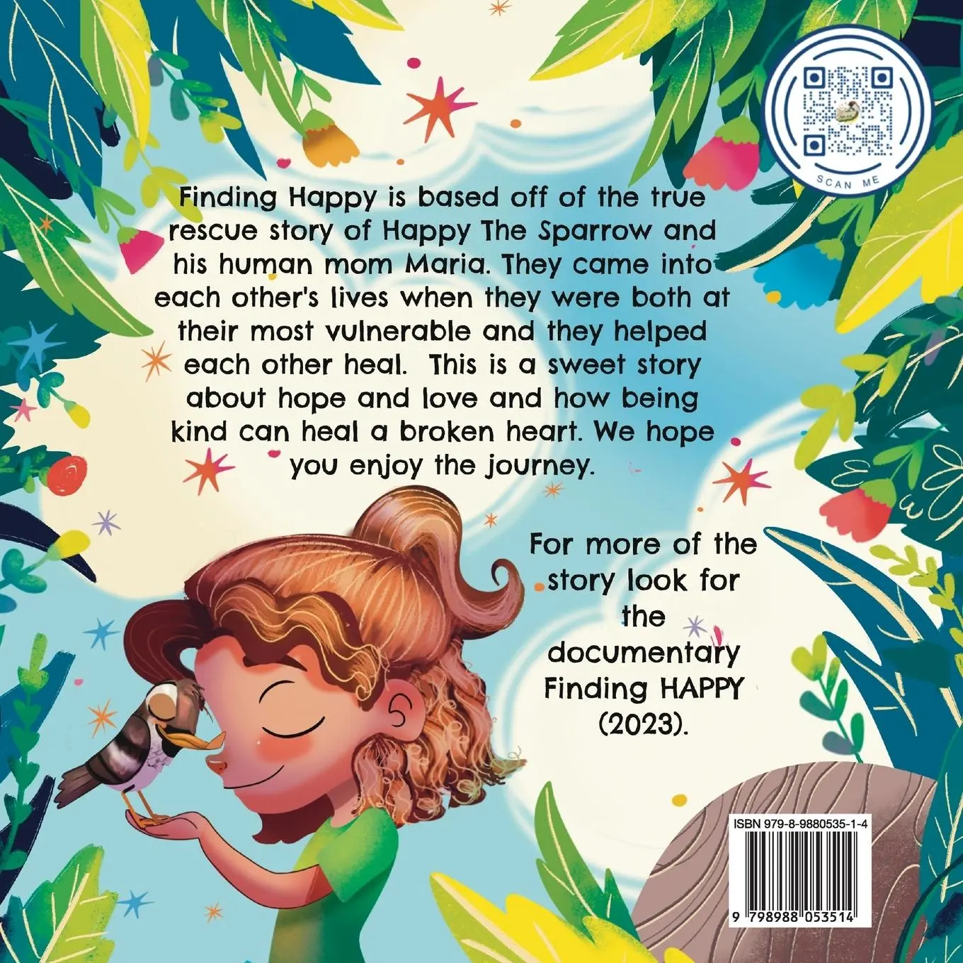 Rückseite: 9798988053514 | Finding Happy The Sparrow | Maria Bertrand | Taschenbuch | Englisch