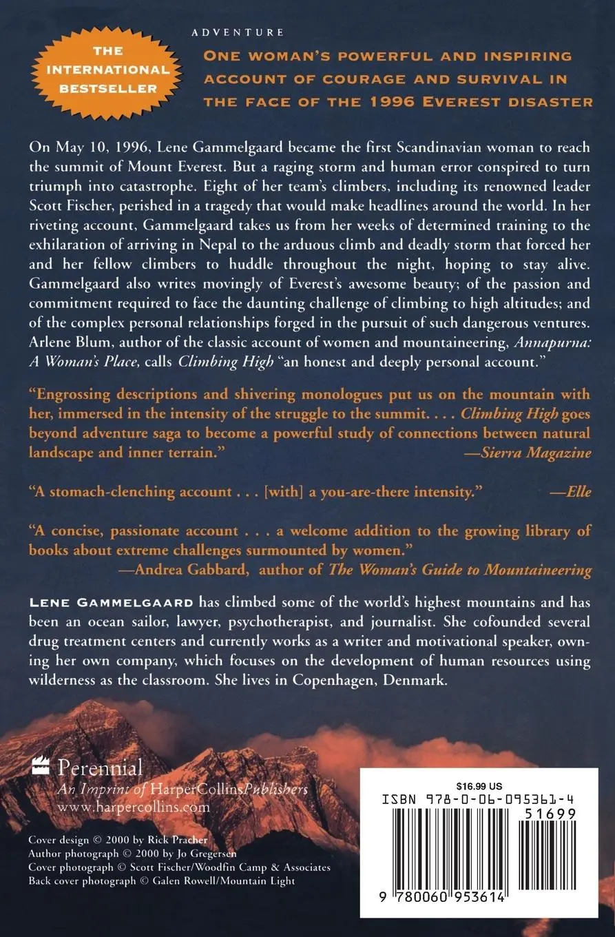 Rückseite: 9780060953614 | Climbing High | A Woman's Account of Surviving the Everest Tragedy