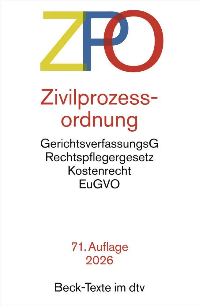 Cover: 9783423533614 | Zivilprozessordnung. ZPO | Taschenbuch | Beck-Texte im dtv | 919 S.