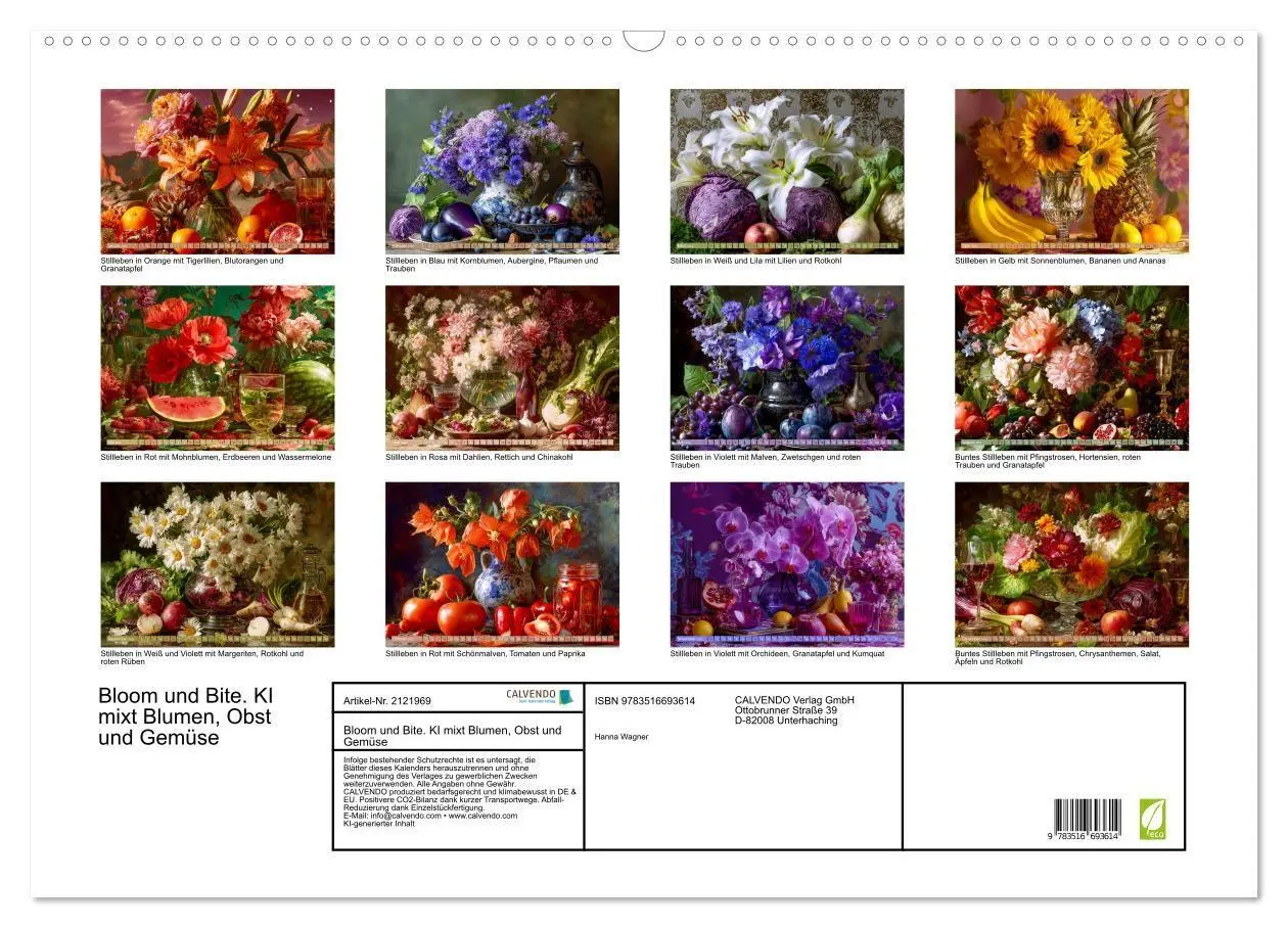 Bild: 9783516693614 | Bloom und Bite. KI mixt Blumen, Obst und Gemüse (Wandkalender 2026...