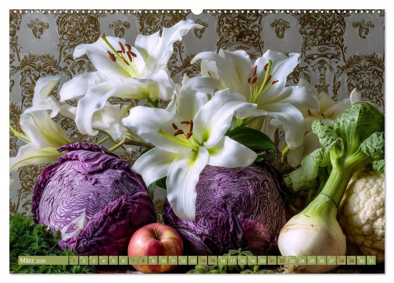 Bild: 9783516693614 | Bloom und Bite. KI mixt Blumen, Obst und Gemüse (Wandkalender 2026...