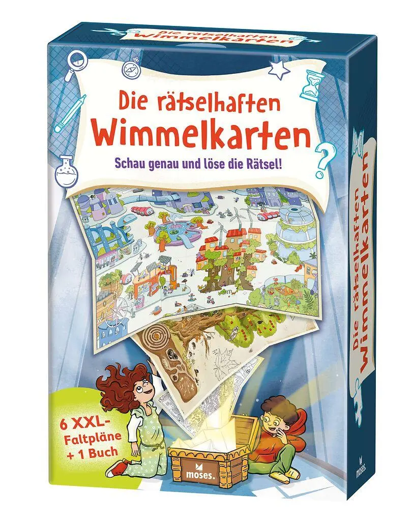 Cover: 9783964553614 | Die rätselhaften Wimmelkarten | Schau genau und löse die Rätsel!