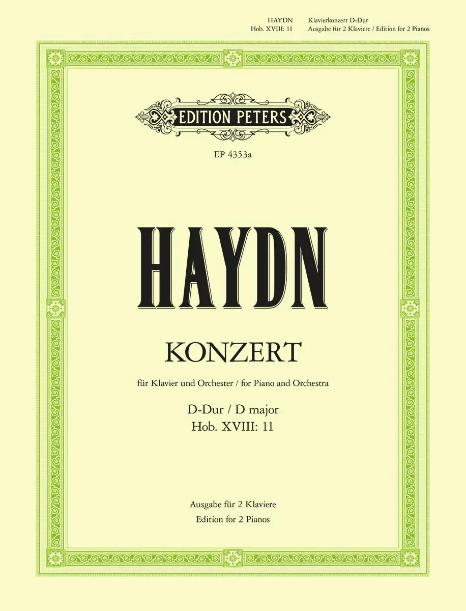 Cover: 9790014023614 | Piano Concerto in D Hob. Xviii:11 (Edition for 2 Pianos) | Haydn