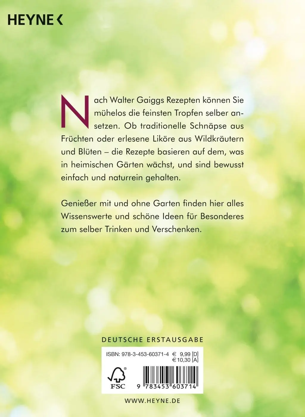 Bild: 9783453603714 | Ansatzschnäpse | Liköre und Kräuterweine | Walter Gaigg | Taschenbuch