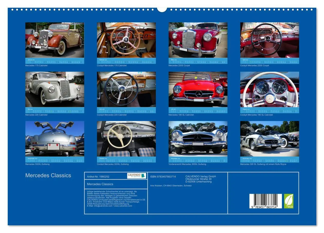 Bild: 9783457663714 | Mercedes Classics (hochwertiger Premium Wandkalender 2026 DIN A2...