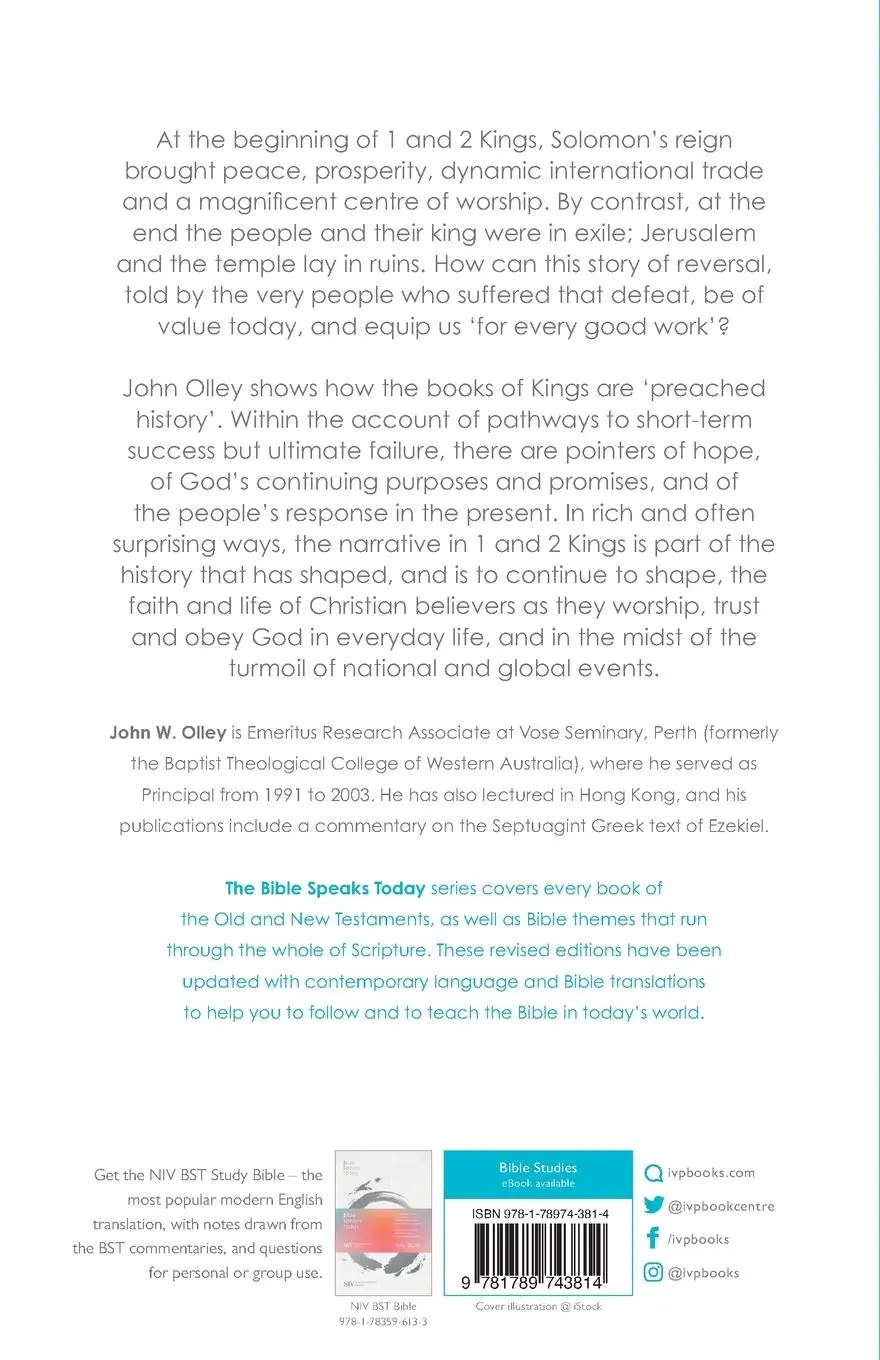 Rückseite: 9781789743814 | The Message of 1 &amp; 2 Kings | John W Olley | Taschenbuch | Englisch