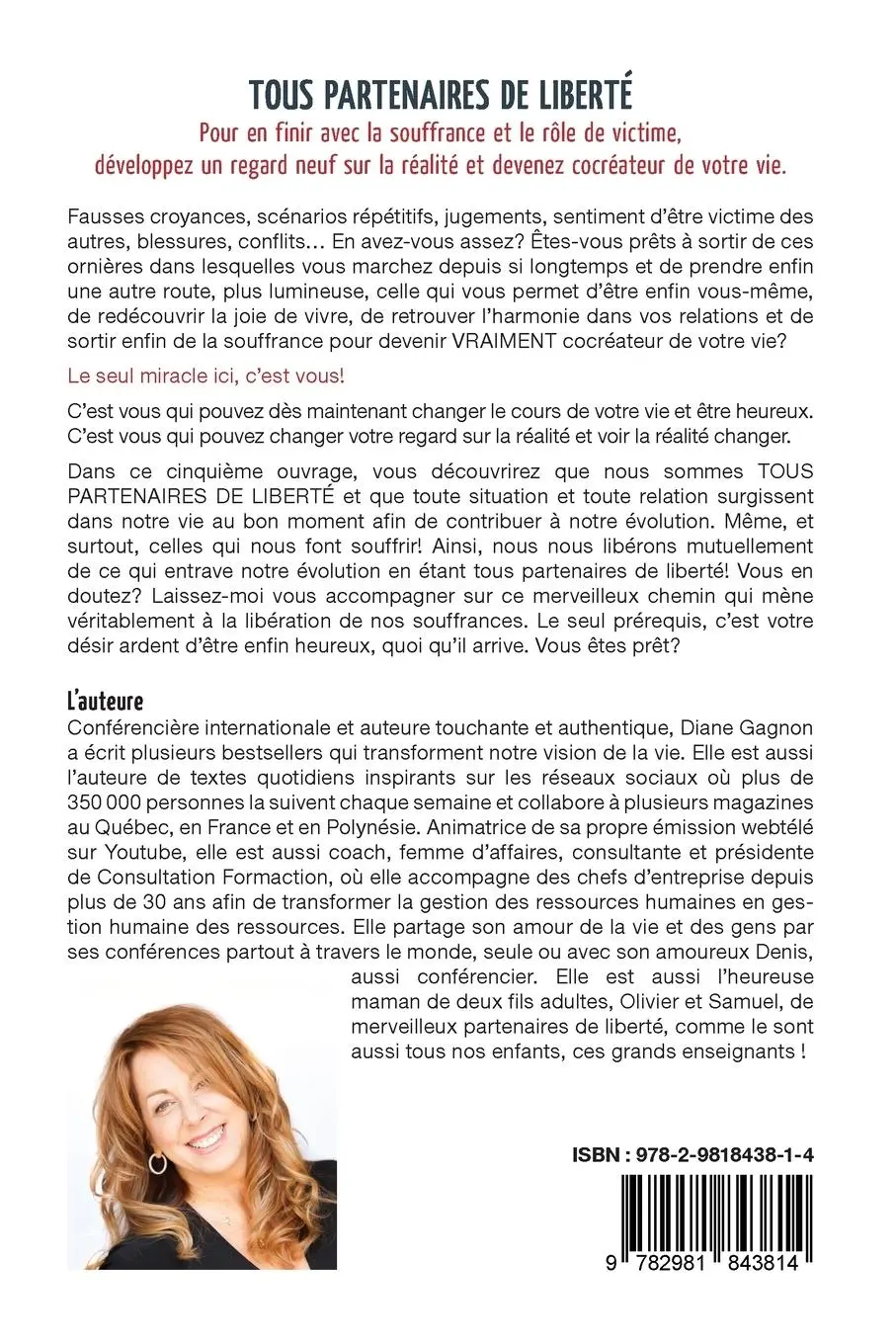 Rückseite: 9782981843814 | Tous partenaires de liberté | Pour en finir avec la souffrance | Buch