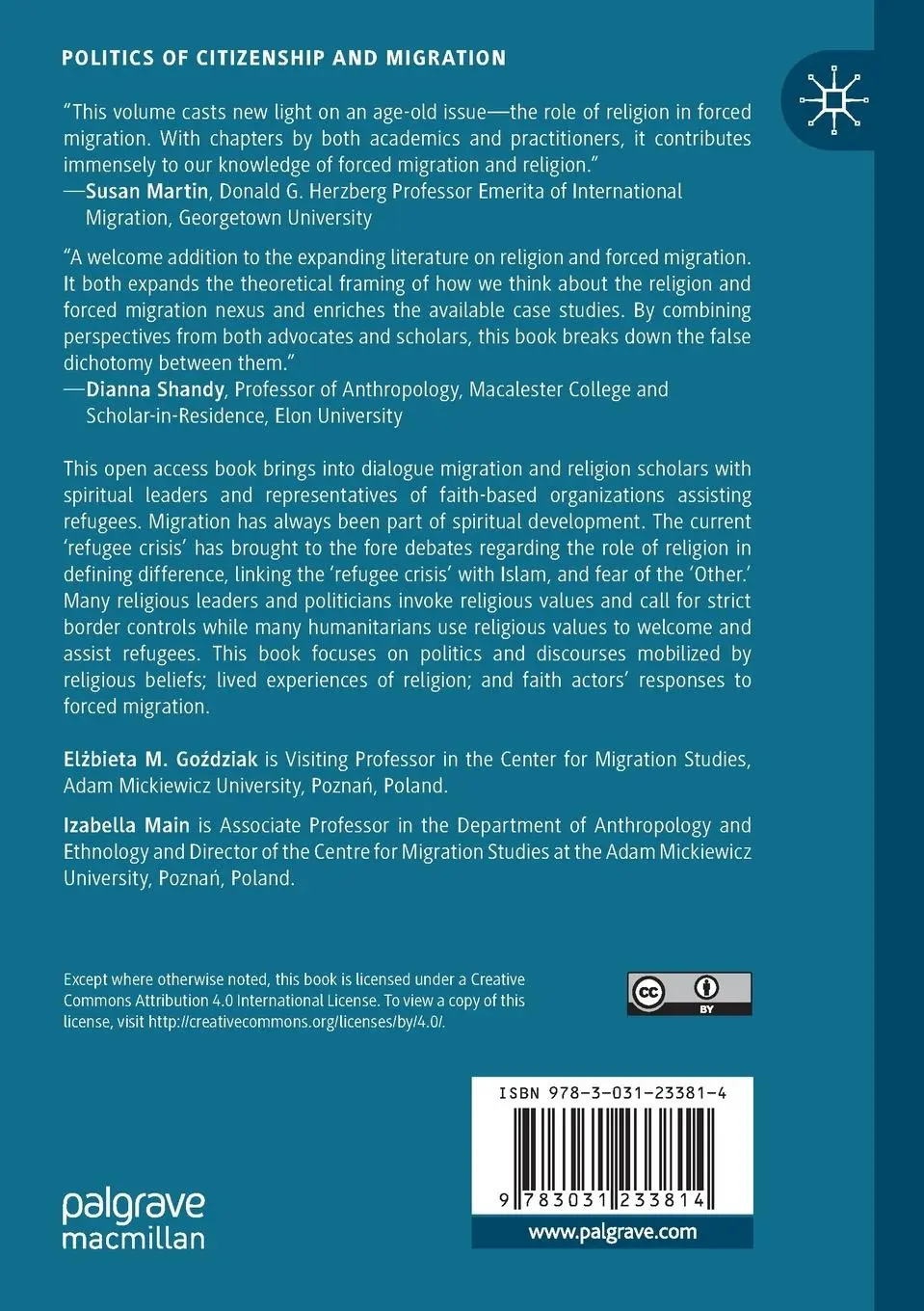 Rückseite: 9783031233814 | Debating Religion and Forced Migration Entanglements | Main (u. a.)