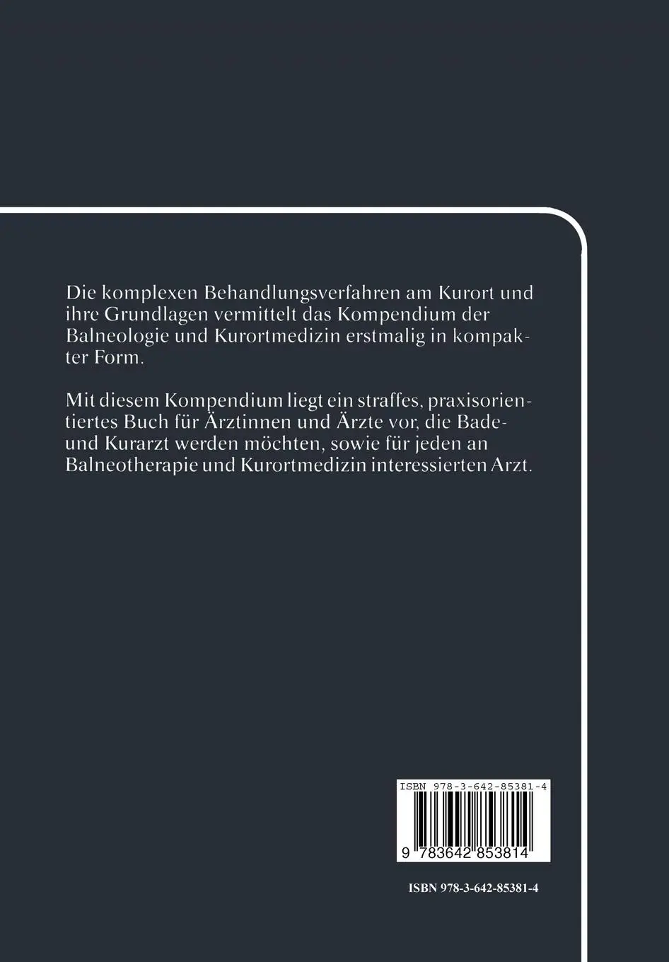 Rückseite: 9783642853814 | Kompendium der Balneologie und Kurortmedizin | K. L. Schmidt | Buch
