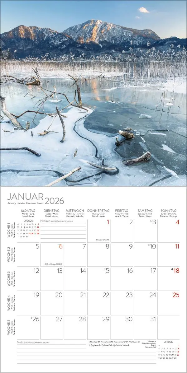 Bild: 9783731883814 | Alpen 2026 | Broschürenkalender mit Ferienterminen. Format: 30 x 30 cm