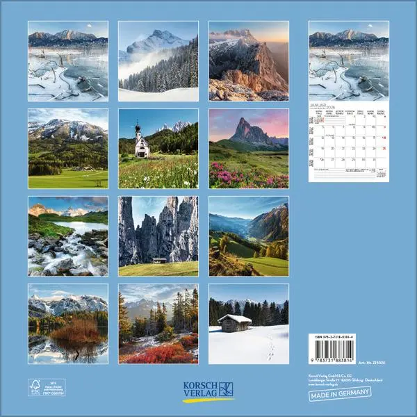 Bild: 9783731883814 | Alpen 2026 | Broschürenkalender mit Ferienterminen. Format: 30 x 30 cm