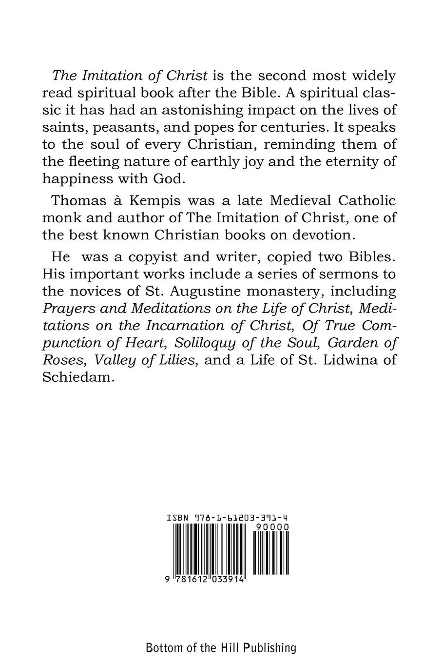 Rückseite: 9781612033914 | The Imitation of Christ | Thomas A'Kempis | Taschenbuch | Englisch