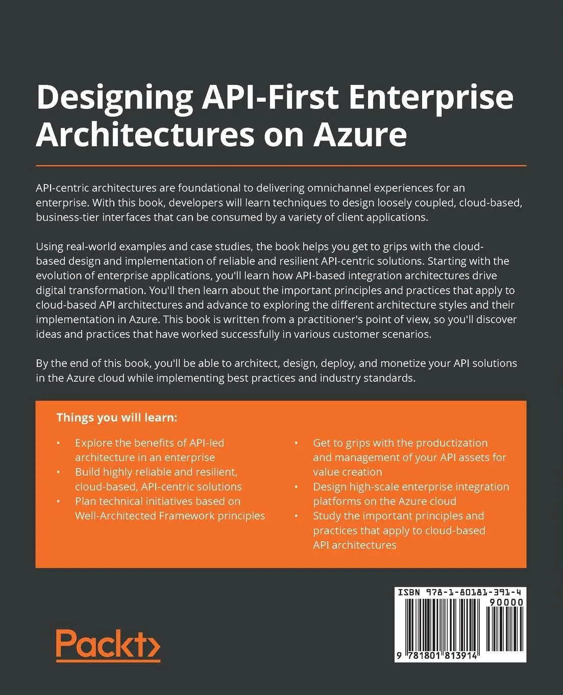 Rückseite: 9781801813914 | Designing API-First Enterprise Architectures on Azure | Chatterjee