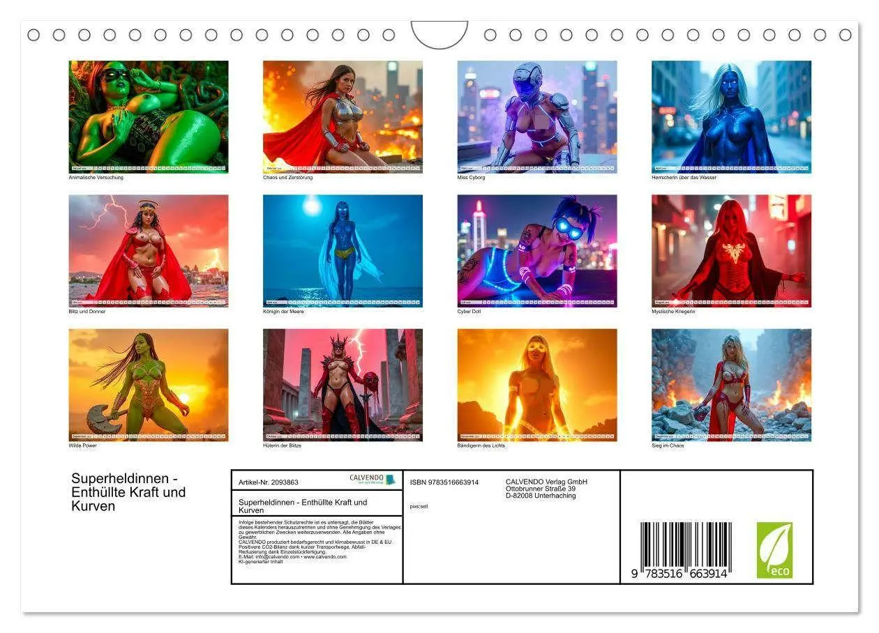 Bild: 9783516663914 | Superheldinnen - Enthüllte Kraft und Kurven (Wandkalender 2026 DIN...