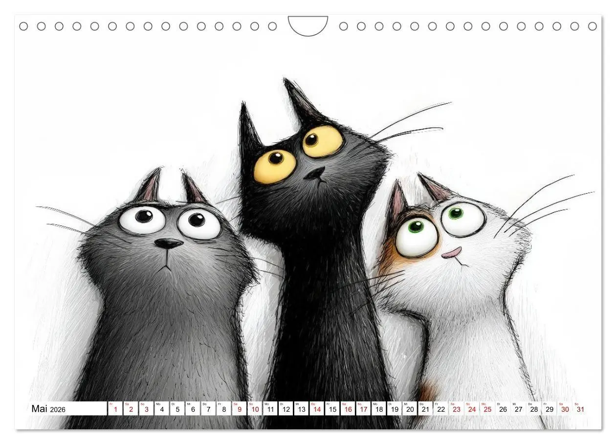 Bild: 9783516733914 | Gute Laune Katzen (Wandkalender 2026 DIN A4 quer), CALVENDO...