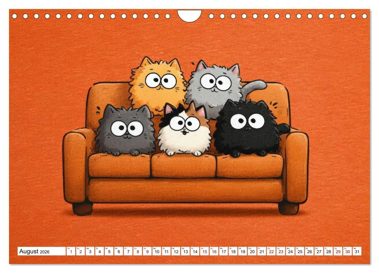 Bild: 9783516733914 | Gute Laune Katzen (Wandkalender 2026 DIN A4 quer), CALVENDO...