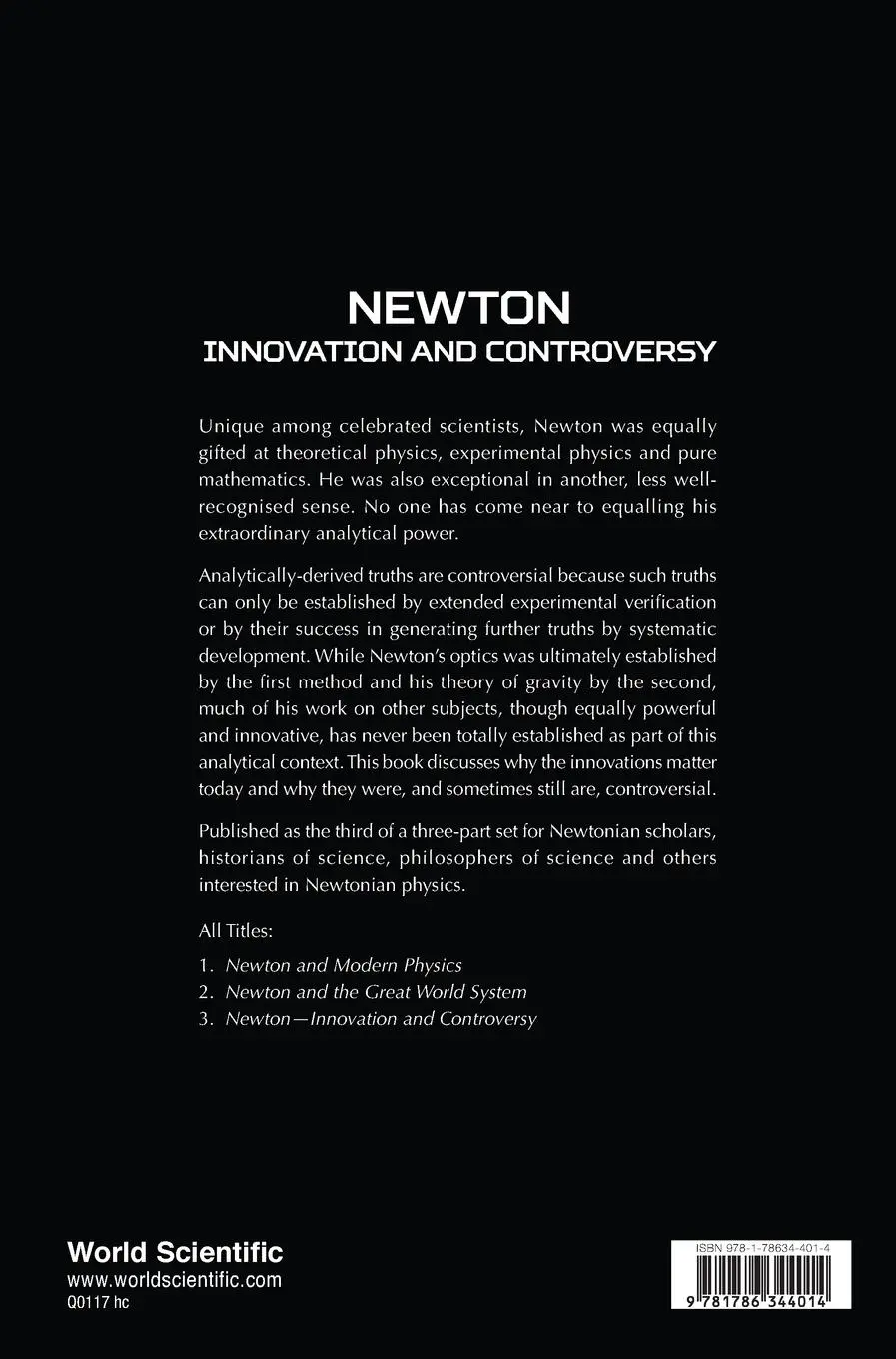 Rückseite: 9781786344014 | NEWTON - INNOVATION AND CONTROVERSY | Peter Rowlands | Buch | Englisch