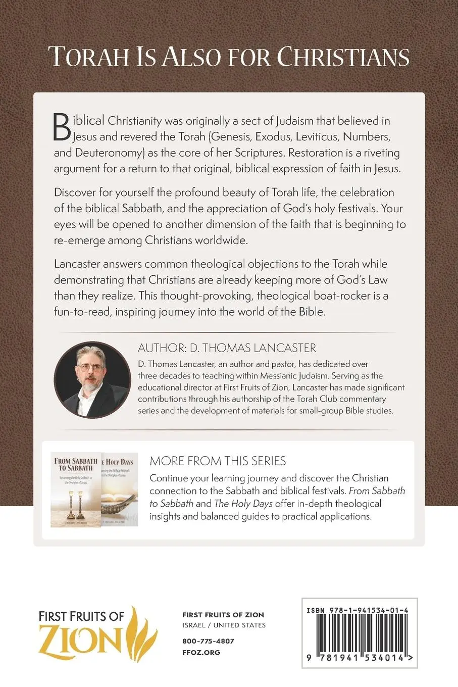 Rückseite: 9781941534014 | Restoration | Returning the Torah of Moses to the Disciples of Jesus