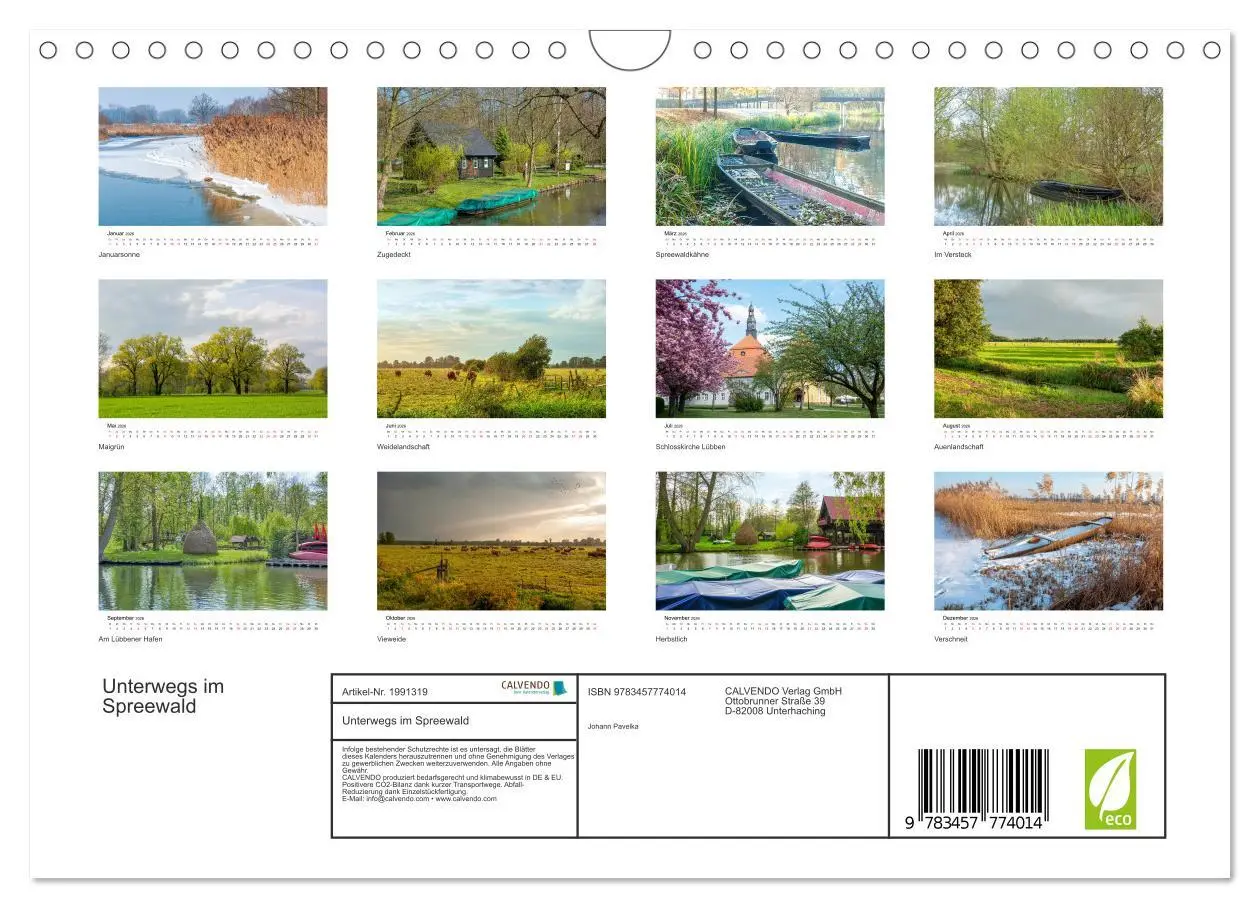 Bild: 9783457774014 | Unterwegs im Spreewald (Wandkalender 2026 DIN A4 quer), CALVENDO...