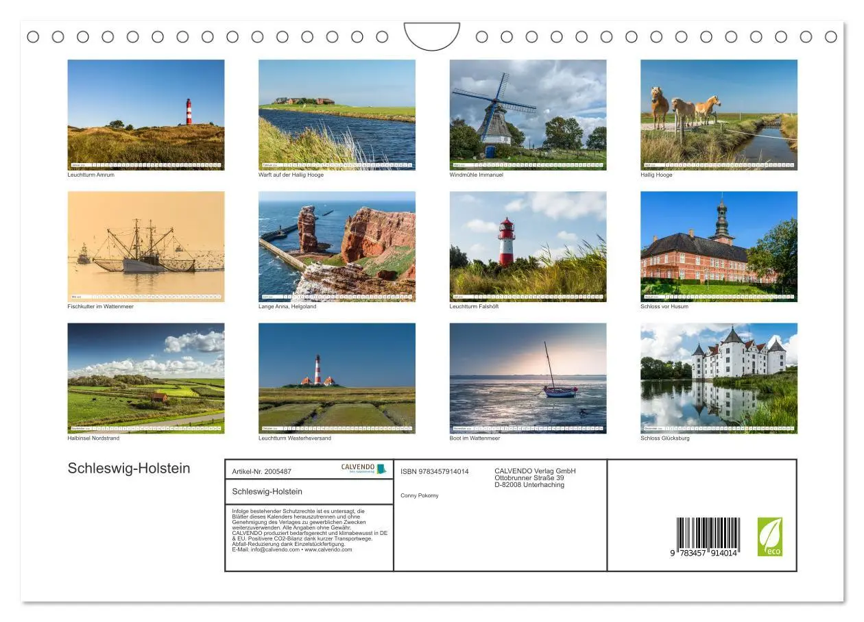 Bild: 9783457914014 | Schleswig-Holstein (Wandkalender 2026 DIN A4 quer), CALVENDO...