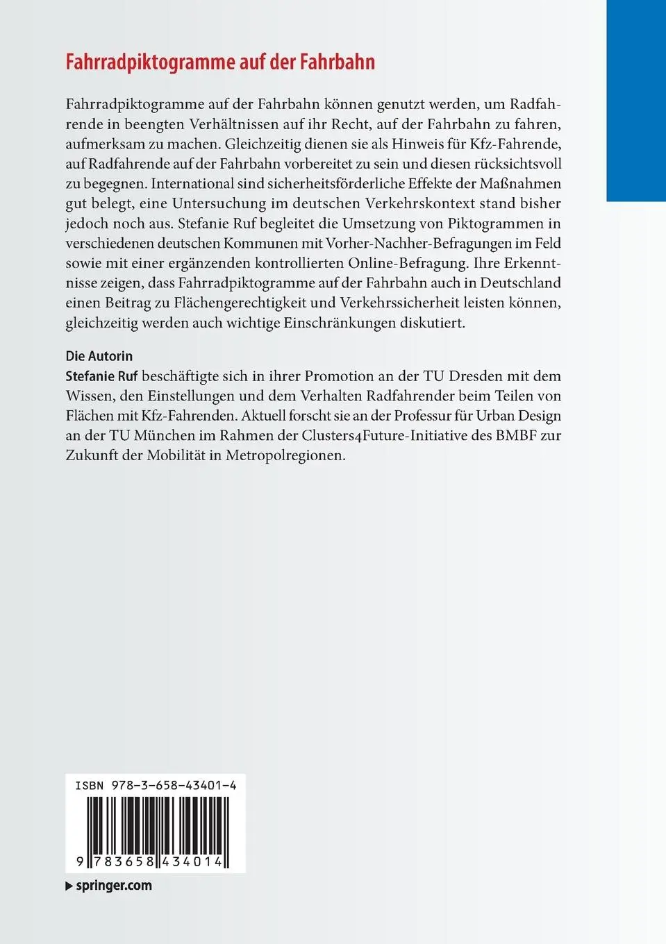 Rückseite: 9783658434014 | Fahrradpiktogramme auf der Fahrbahn | Stefanie Ruf | Taschenbuch
