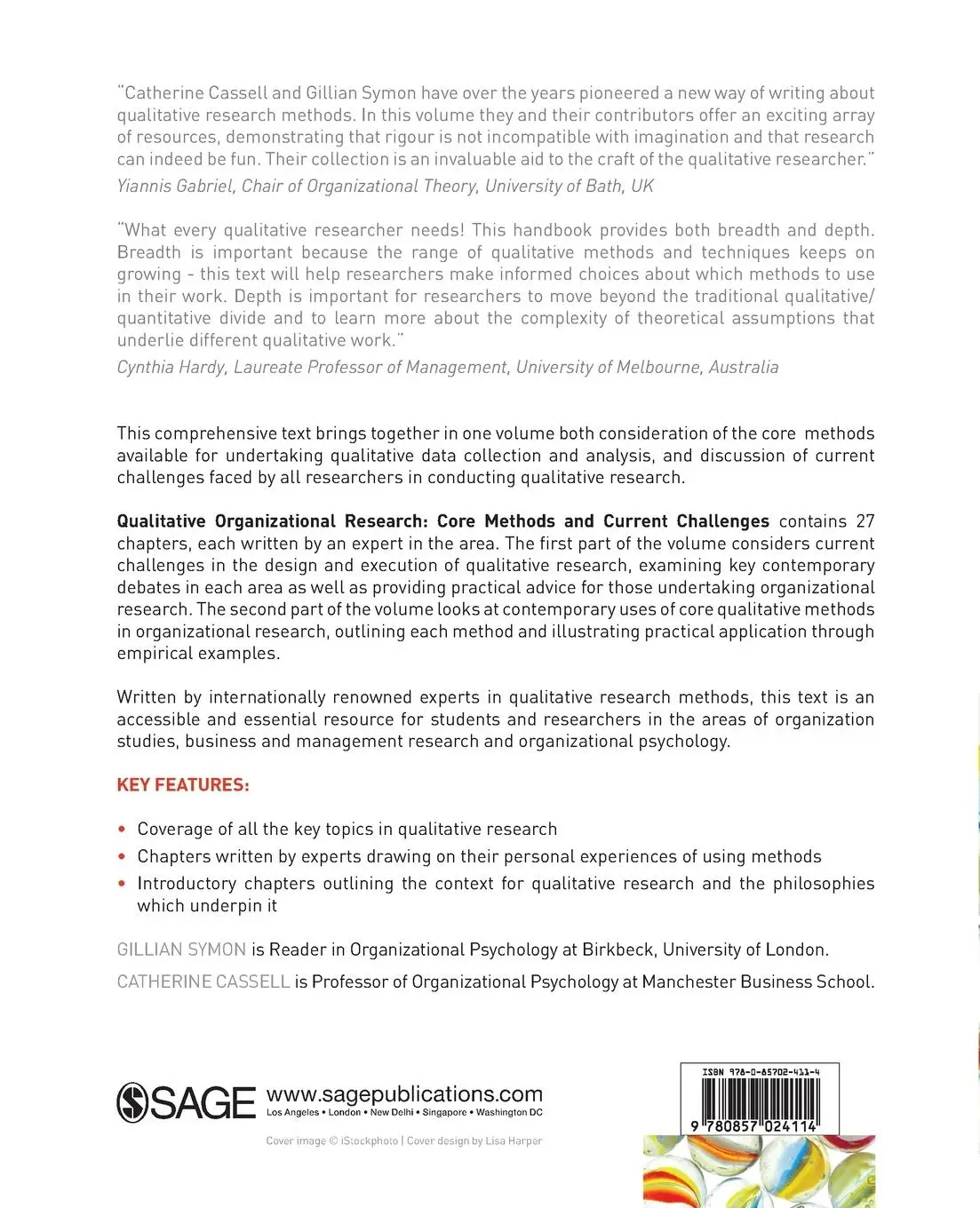Rückseite: 9780857024114 | Qualitative Organizational Research | Gillian Symon (u. a.) | Buch
