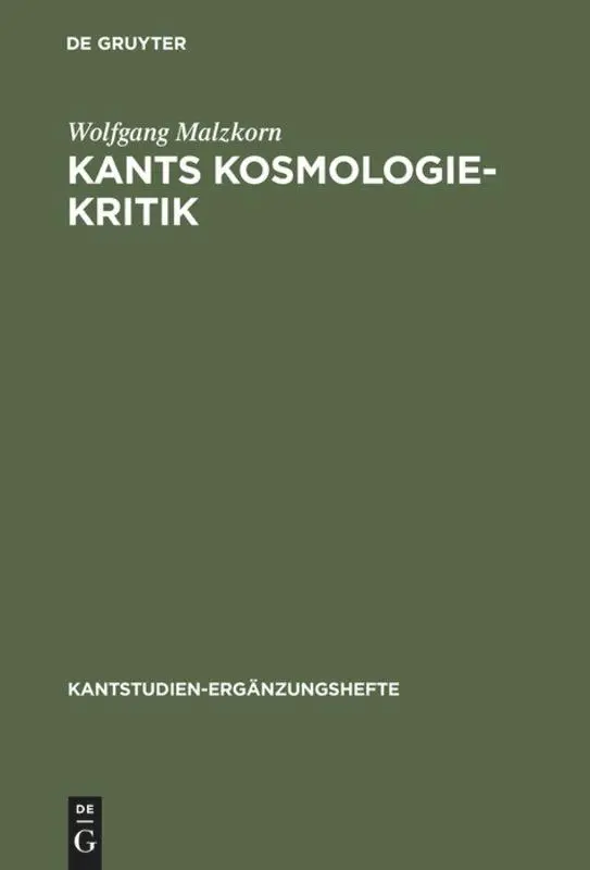 Cover: 9783110164114 | Kants Kosmologie-Kritik | Eine formale Analyse der Antinomienlehre | X