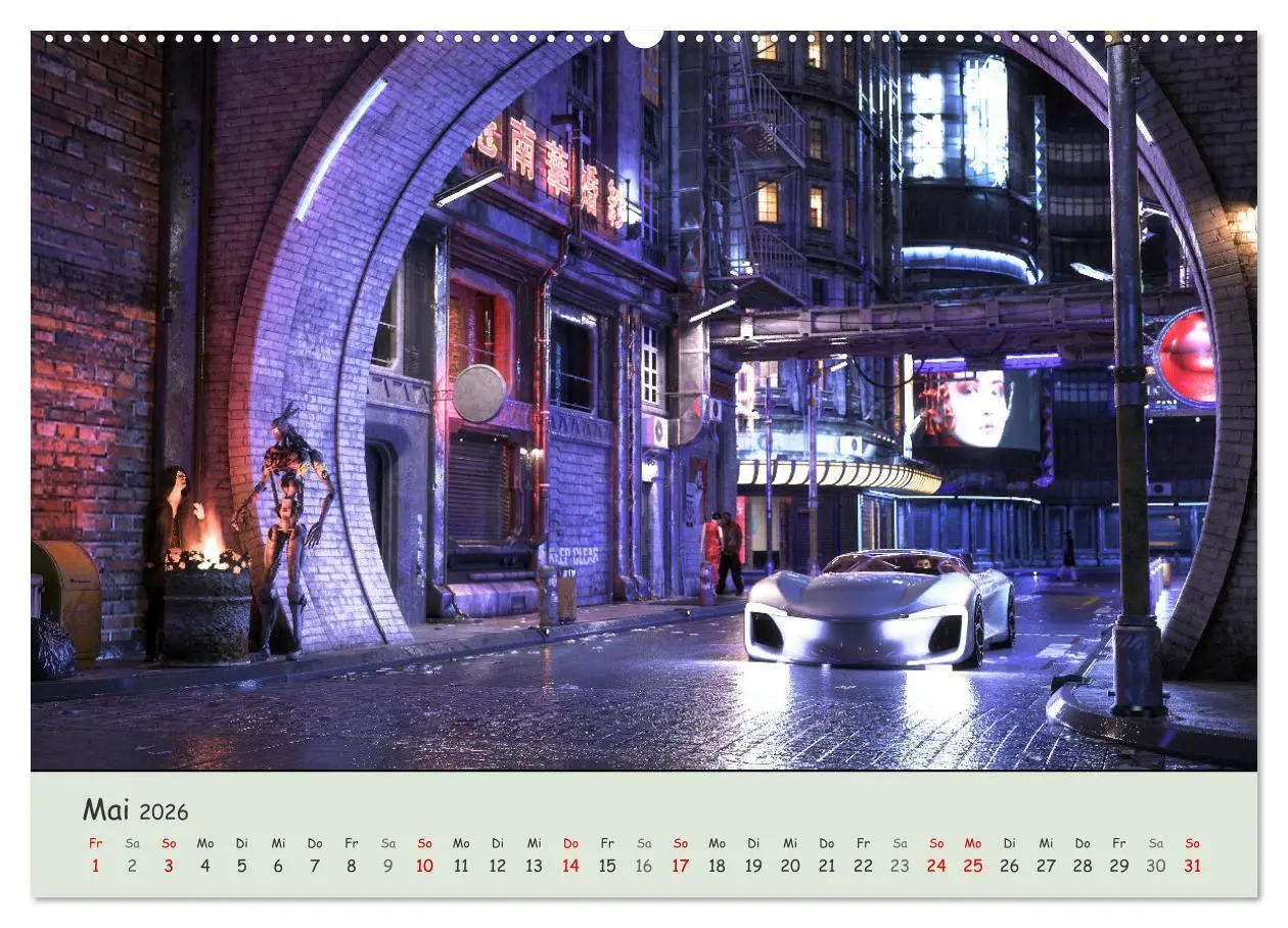 Bild: 9783457454114 | Science Fiction Cyberpunk (hochwertiger Premium Wandkalender 2026...