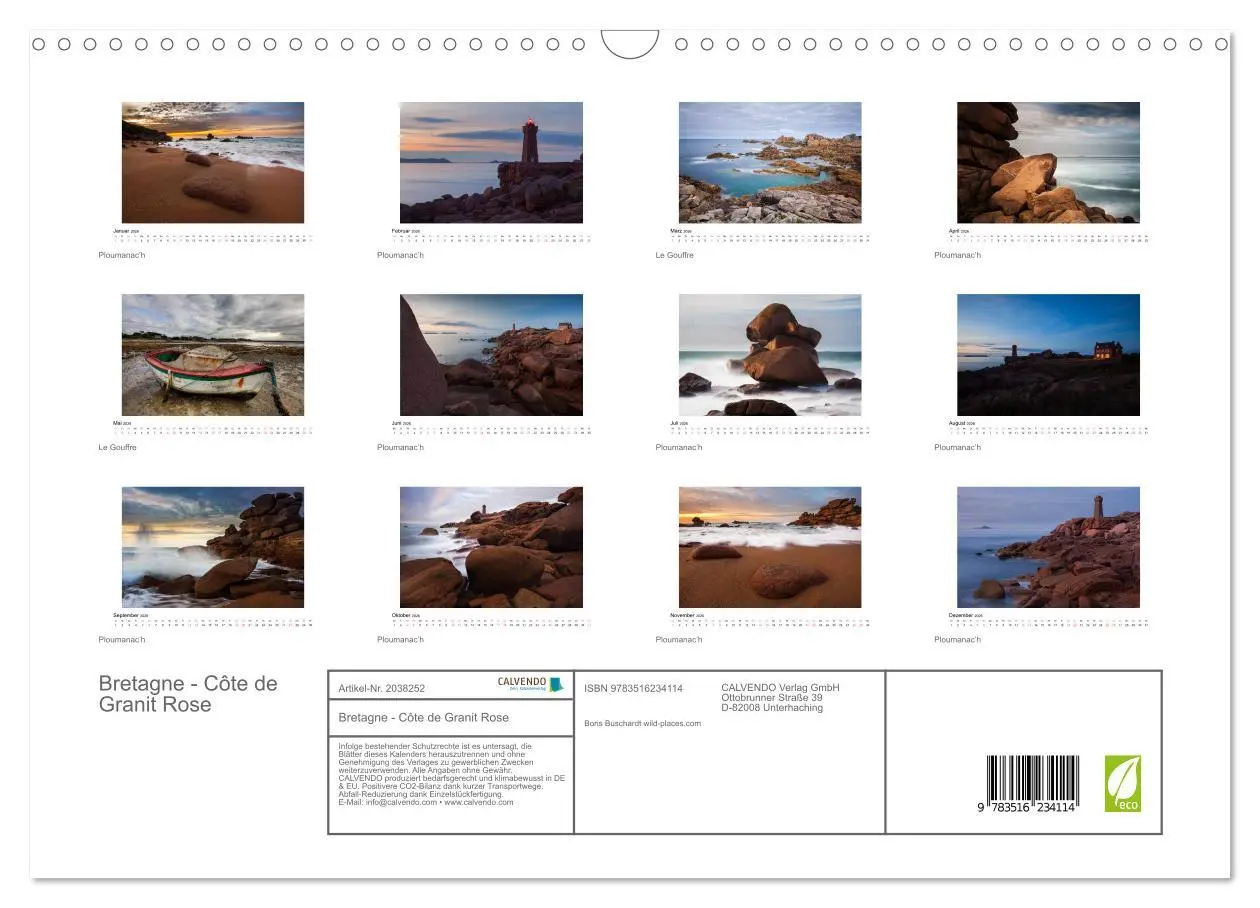 Bild: 9783516234114 | Bretagne - Côte de Granit Rose (Wandkalender 2026 DIN A3 quer),...