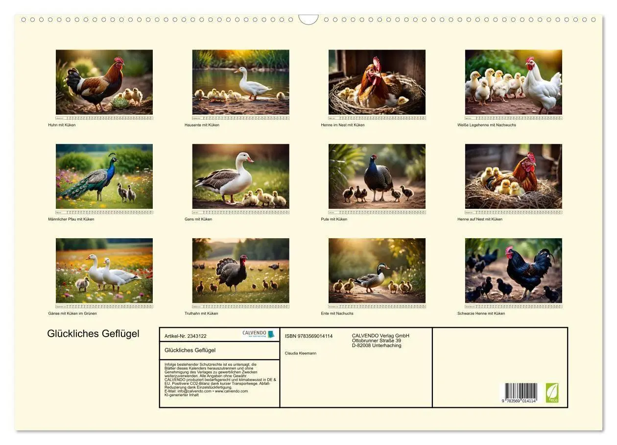 Bild: 9783569014114 | Glückliches Geflügel (Wandkalender 2027 DIN A2 quer), CALVENDO...
