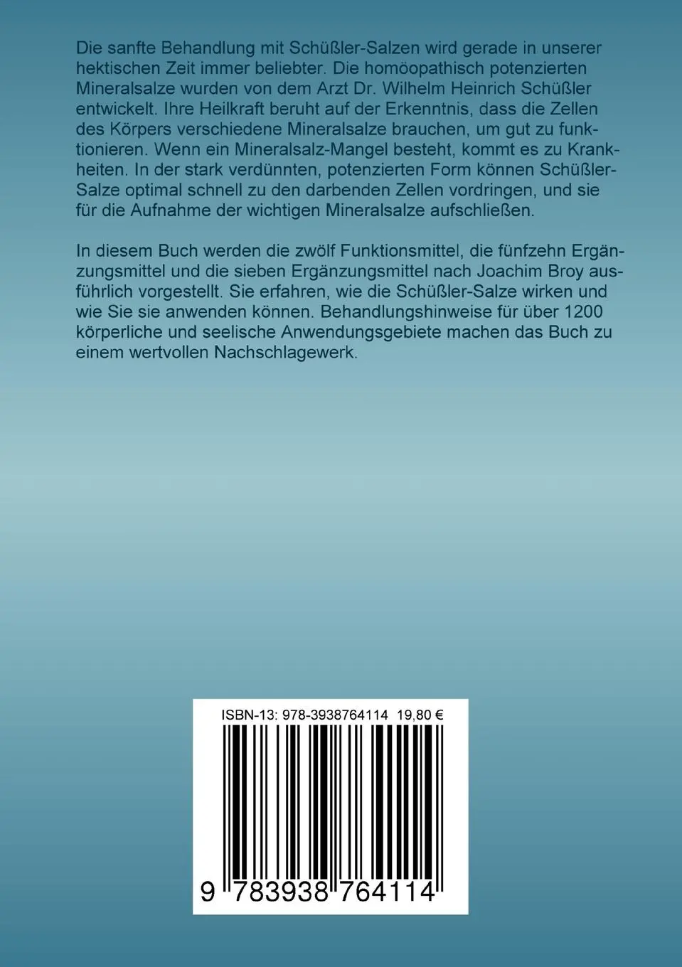 Rückseite: 9783938764114 | Schüßler-Salze Hausapotheke | Eva Marbach | Taschenbuch | 204 S.