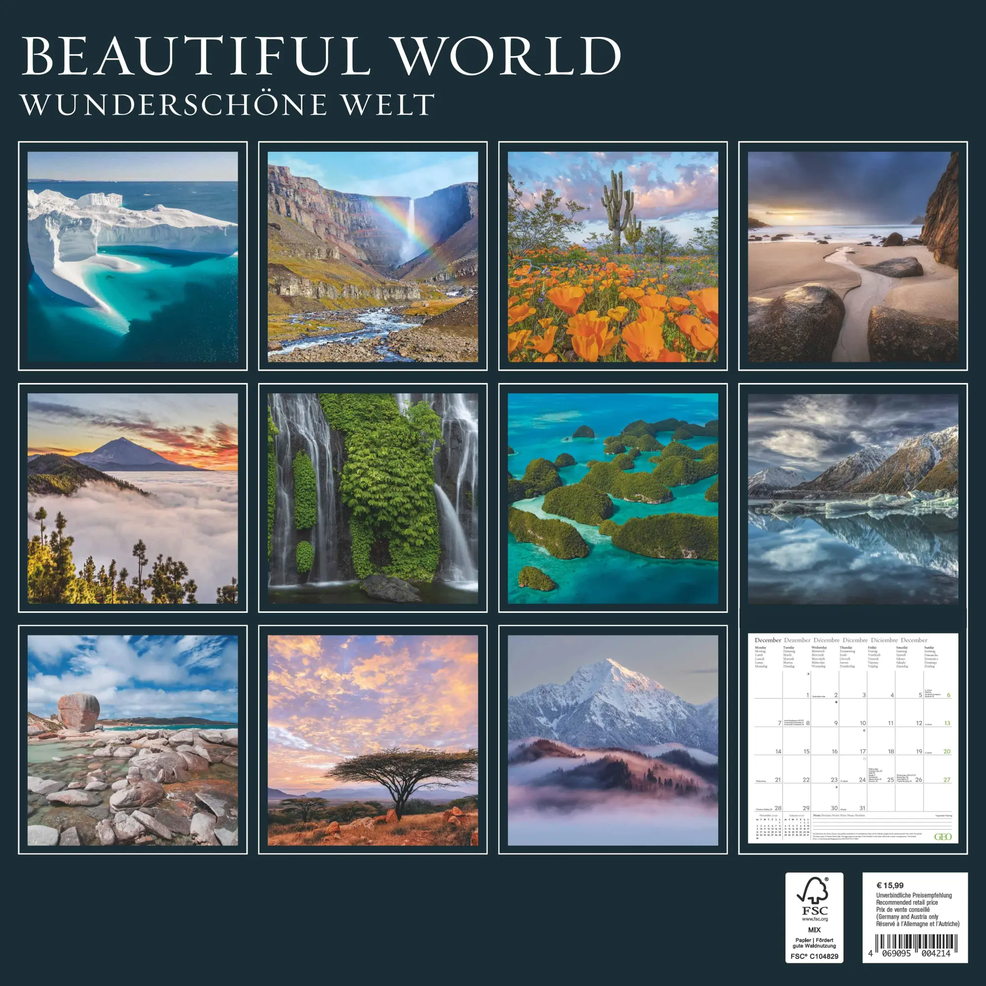Rückseite: 4069095004214 | GEO Beautiful World 2026 - Wand-Kalender - Natur-Kalender -...